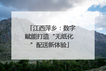江西萍乡：数字赋能打造“无纸化”配送新体验
