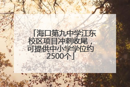 海口第九中学江东校区项目冲刺收尾，可提供中小学学位约2500个