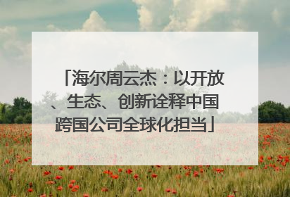 海尔周云杰：以开放、生态、创新诠释中国跨国公司全球化担当