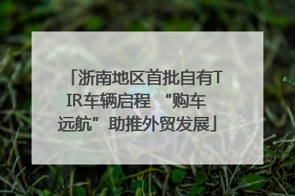 浙南地区首批自有TIR车辆启程 “购车远航”助推外贸发展
