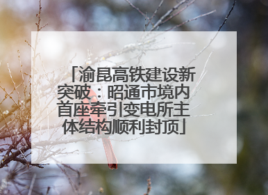 渝昆高铁建设新突破：昭通市境内首座牵引变电所主体结构顺利封顶