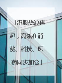 港股热浪再起，高瓴在消费、科技、医药同步加仓