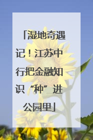 湿地奇遇记！江苏中行把金融知识“种”进公园里
