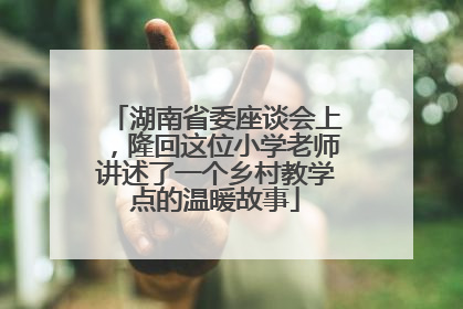 湖南省委座谈会上，隆回这位小学老师讲述了一个乡村教学点的温暖故事