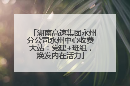 湖南高速集团永州分公司永州中心收费大站：党建+班组，焕发内在活力