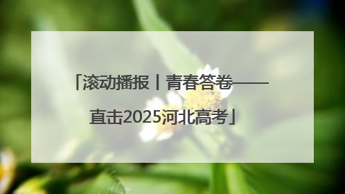 滚动播报丨青春答卷——直击2025河北高考