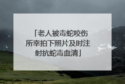 老人被毒蛇咬伤 所幸拍下照片及时注射抗蛇毒血清