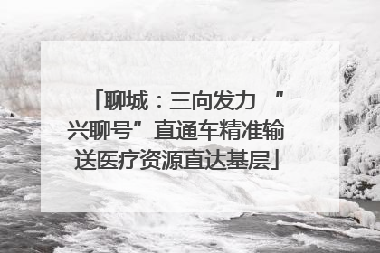 聊城：三向发力 “兴聊号”直通车精准输送医疗资源直达基层