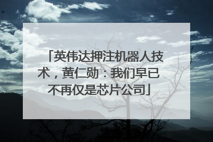 英伟达押注机器人技术，黄仁勋：我们早已不再仅是芯片公司