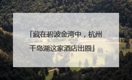 藏在碧波金湾中，杭州千岛湖这家酒店出圈