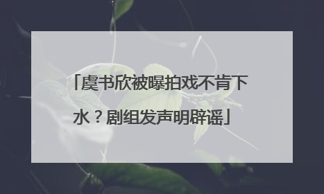 虞书欣被曝拍戏不肯下水？剧组发声明辟谣