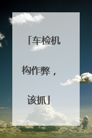 车检机构作弊，该抓