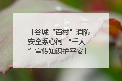 谷城“百村”消防安全系心间 “千人”宣传知识护平安