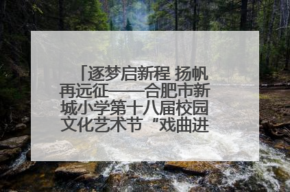 逐梦启新程 扬帆再远征——合肥市新城小学第十八届校园文化艺术节“戏曲进校园专场演出”