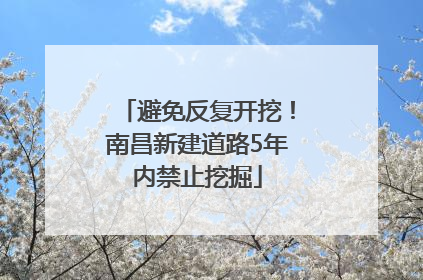 避免反复开挖！南昌新建道路5年内禁止挖掘