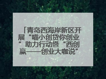 青岛西海岸新区开展“喵小创贷你创业”助力行动暨“西创赢——创业大咖说”主题活动