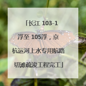 长江 103-1浮至 105浮，京杭运河上水专用航路切滩疏浚工程完工