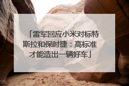 雷军回应小米对标特斯拉和保时捷：高标准才能造出一辆好车