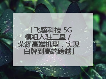 飞骧科技 5G 模组入驻三星 / 荣耀高端机型，实现白牌到高端跨越