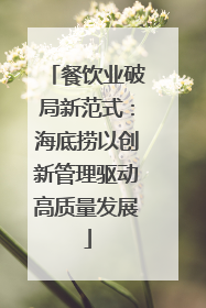 餐饮业破局新范式：海底捞以创新管理驱动高质量发展