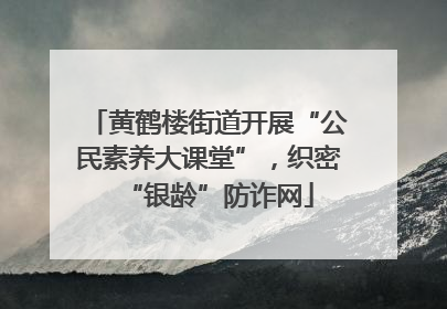 黄鹤楼街道开展“公民素养大课堂”，织密“银龄”防诈网