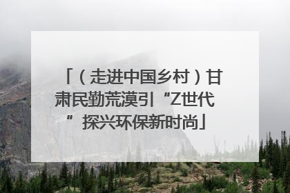 （走进中国乡村）甘肃民勤荒漠引“Z世代”探兴环保新时尚