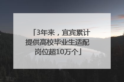 3年来，宜宾累计提供高校毕业生适配岗位超10万个