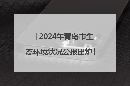 2024年青岛市生态环境状况公报出炉