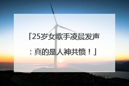 25岁女歌手凌晨发声：真的是人神共愤！