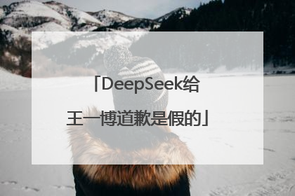 DeepSeek给王一博道歉是假的