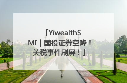 YiwealthSMI｜国投证券空降！关税事件刷屏！